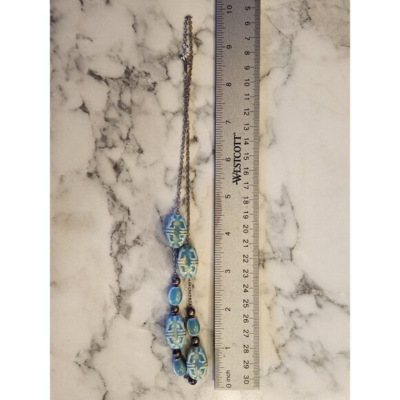 Blue Bead Necklace & Earrings Set - Picture 5 of 5